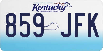 KY license plate 859JFK