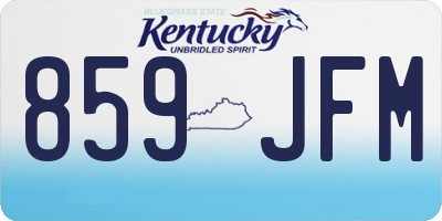 KY license plate 859JFM