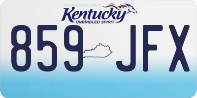 KY license plate 859JFX