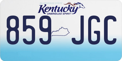 KY license plate 859JGC