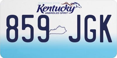 KY license plate 859JGK