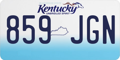 KY license plate 859JGN