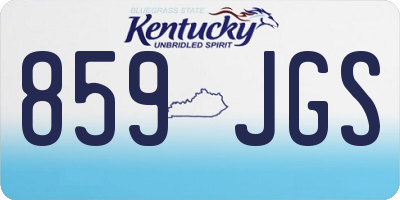 KY license plate 859JGS