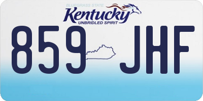 KY license plate 859JHF