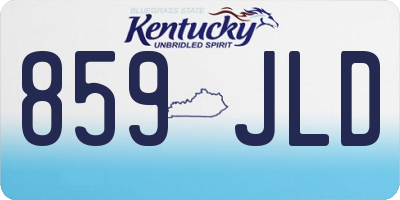 KY license plate 859JLD