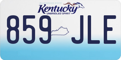KY license plate 859JLE