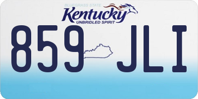 KY license plate 859JLI