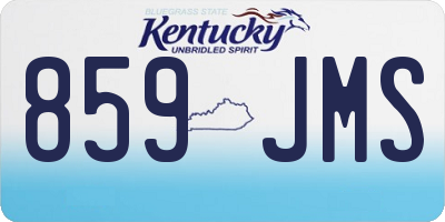 KY license plate 859JMS
