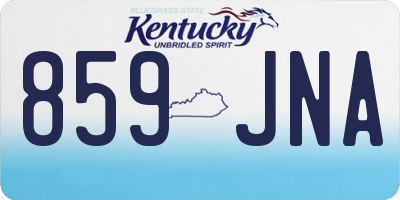 KY license plate 859JNA