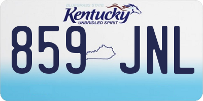 KY license plate 859JNL