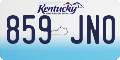 KY license plate 859JNO