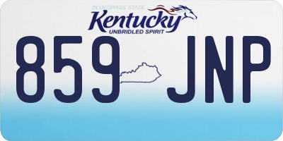 KY license plate 859JNP