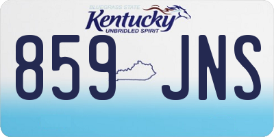 KY license plate 859JNS