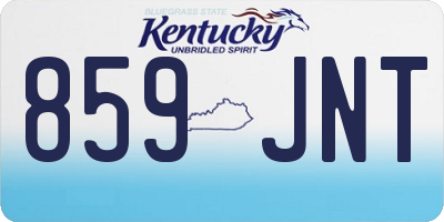 KY license plate 859JNT