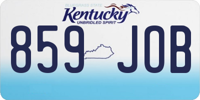 KY license plate 859JOB