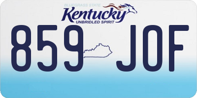 KY license plate 859JOF