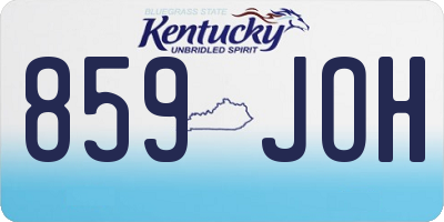 KY license plate 859JOH