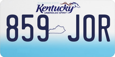 KY license plate 859JOR