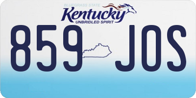 KY license plate 859JOS