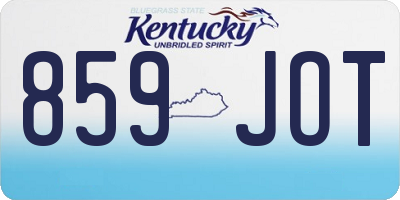 KY license plate 859JOT