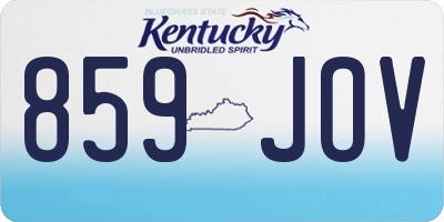 KY license plate 859JOV