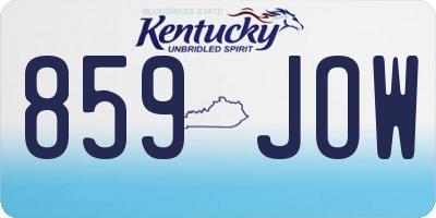 KY license plate 859JOW