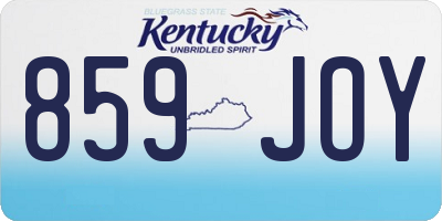 KY license plate 859JOY