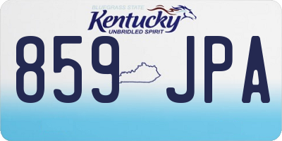 KY license plate 859JPA