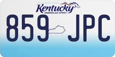 KY license plate 859JPC