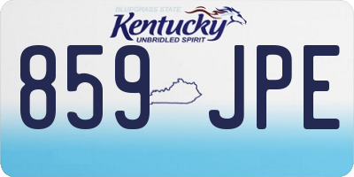 KY license plate 859JPE