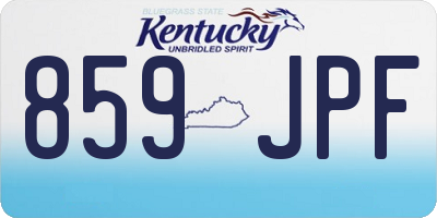 KY license plate 859JPF