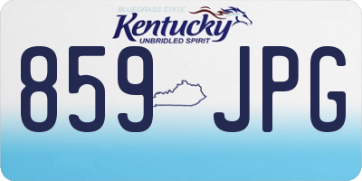 KY license plate 859JPG