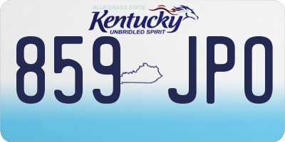 KY license plate 859JPO