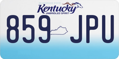 KY license plate 859JPU