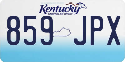 KY license plate 859JPX