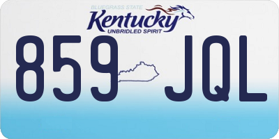 KY license plate 859JQL
