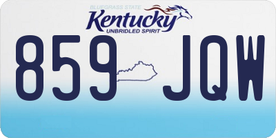 KY license plate 859JQW