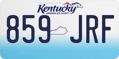 KY license plate 859JRF