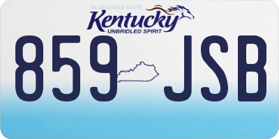 KY license plate 859JSB