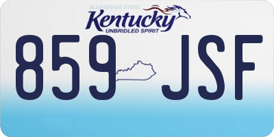 KY license plate 859JSF