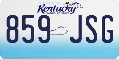 KY license plate 859JSG