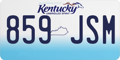 KY license plate 859JSM