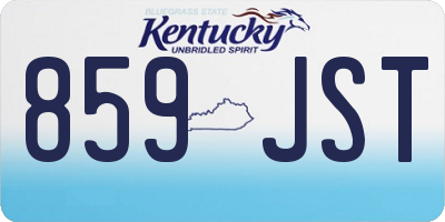 KY license plate 859JST