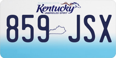 KY license plate 859JSX