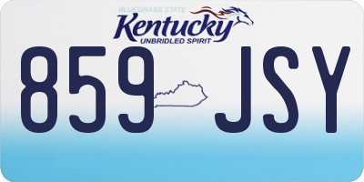 KY license plate 859JSY