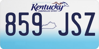 KY license plate 859JSZ