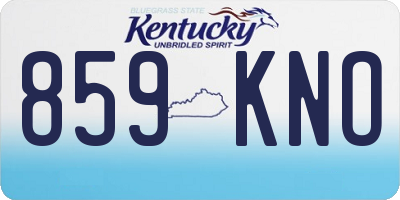 KY license plate 859KNO