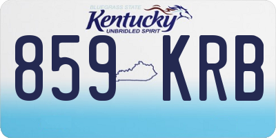 KY license plate 859KRB