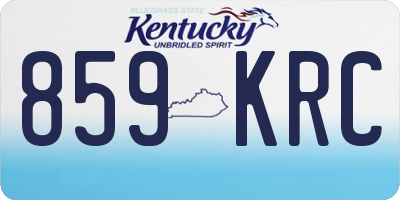 KY license plate 859KRC