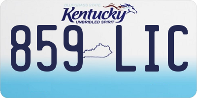 KY license plate 859LIC